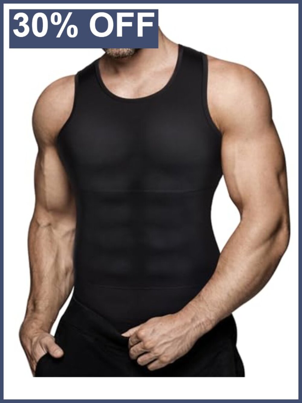Mens Compression Shirt Slimming Body Shaper Vest Workout Tank Top